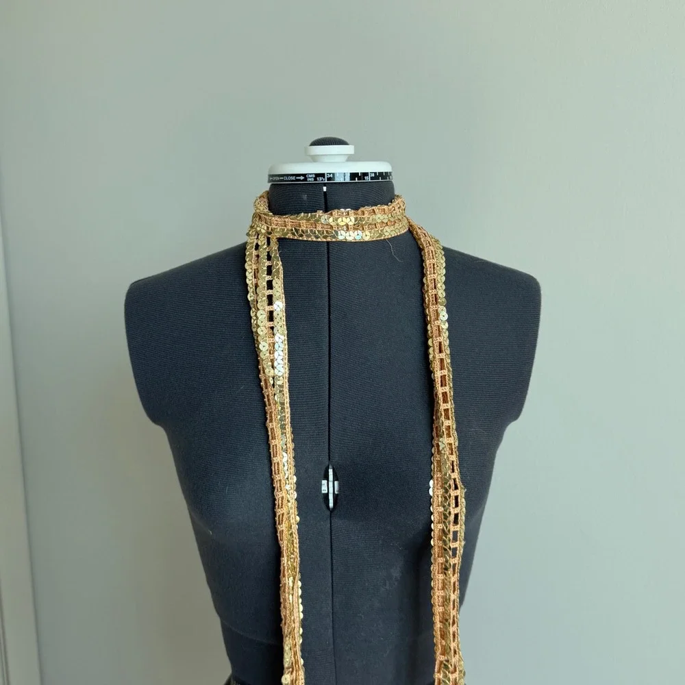 Vintage Y2K‎ Sequin Crochet Neck Scarf